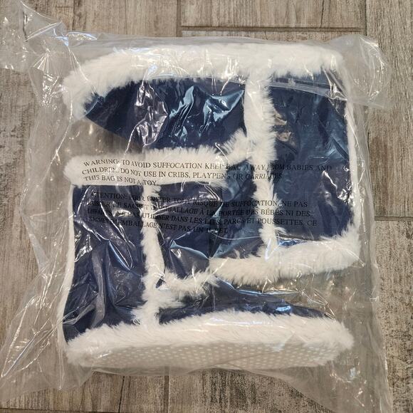 Pottery Barn Kids Suede Sherpa Slippers Size 13-2 Navy Cozy Winter NEW Holiday - Picture 3 of 7